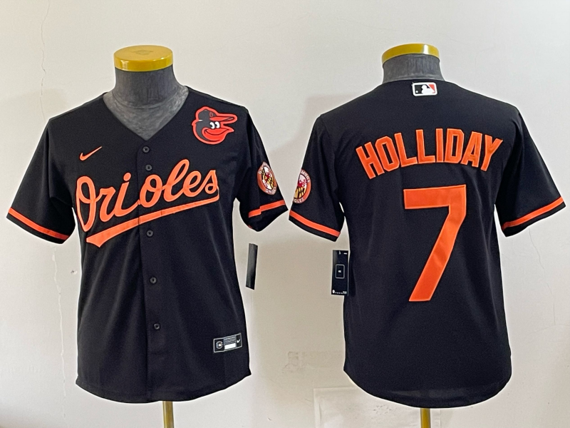 Youth 2025 Baltimore Orioles #7 Holliday black Nike MLB Jersey 001->washington redskins->NFL Jersey